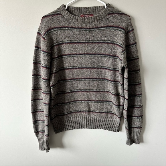 Maine Gear Vintage Sweater Crewneck Pullover USA Size S Fisherman Striped Wool? - Picture 1 of 13